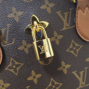retro flower brown handbag
