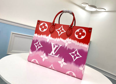 L red tote handbag