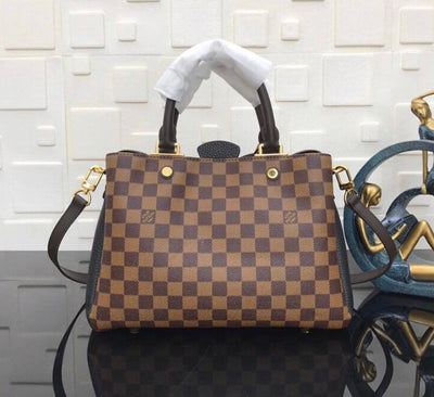 Simple checked printed handbag