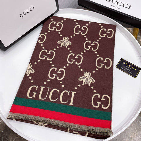 G u c c i scarf black or brown