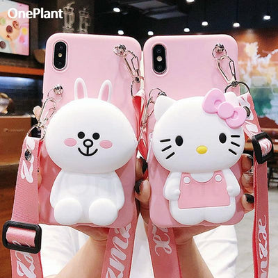 hello kitty Cartoon wallet phone case