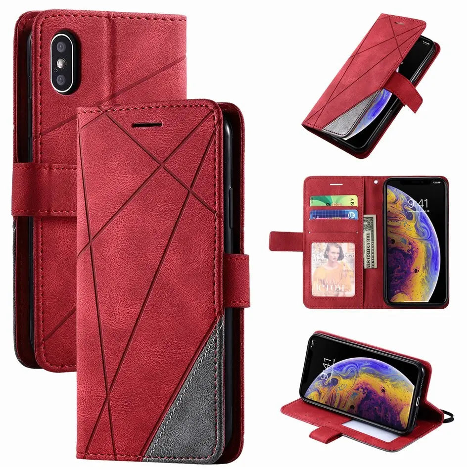 Stripe Wallet Rhombus Case lbcase