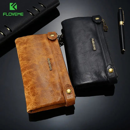Genuine Leather Zipper Wallet Case lbcase