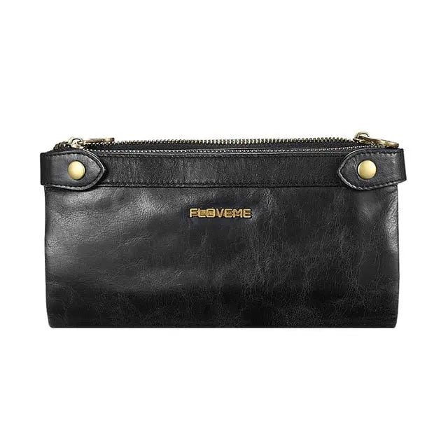 Genuine Leather Zipper Wallet Case lbcase
