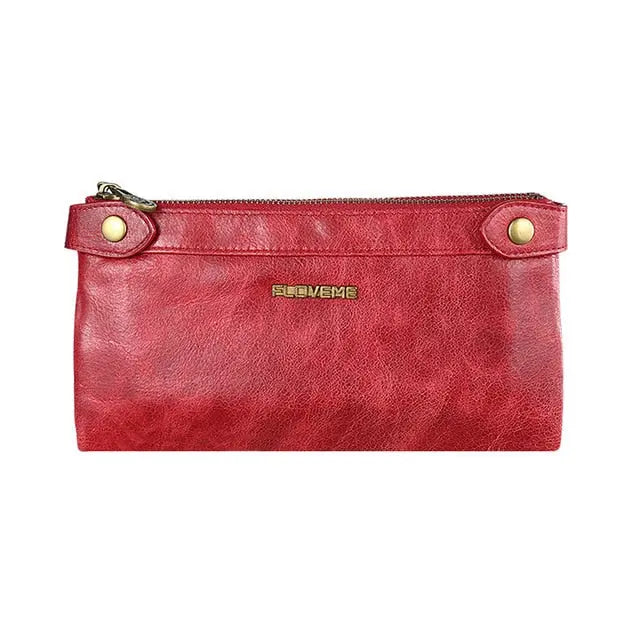 Genuine Leather Zipper Wallet Case lbcase