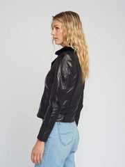Aviva Fur Collared Leather Jacket