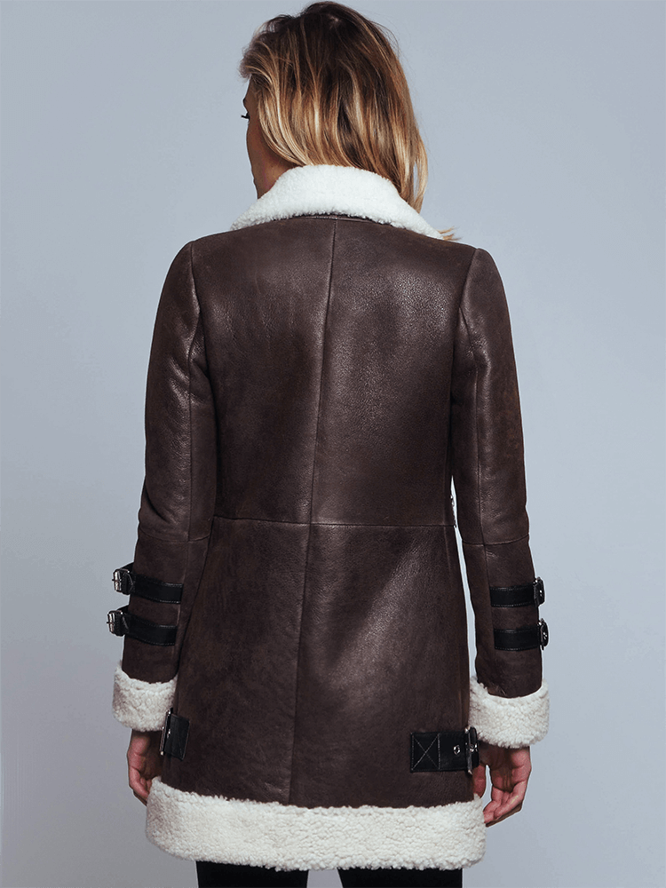 Chloe Brown Shearling Leather Jacket