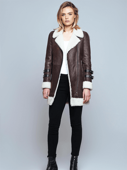 Chloe Brown Shearling Leather Jacket