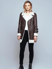 Chloe Brown Shearling Leather Jacket