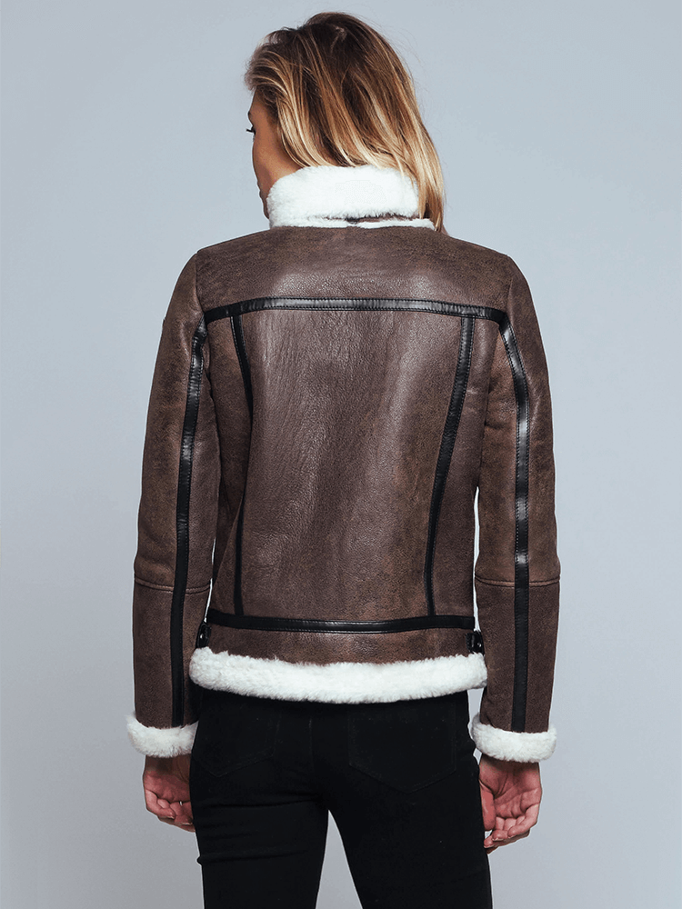 Hannah Brown Shearling Leather Jacket