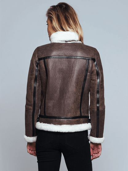 Hannah Brown Shearling Leather Jacket