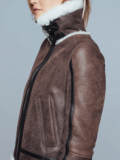 Hannah Brown Shearling Leather Jacket