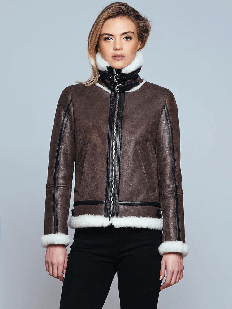Hannah Brown Shearling Leather Jacket