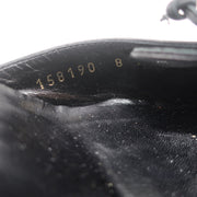 Gucci Bow Mules Black Monogram Canvas & Leather Size 8 Pointed Toe Heels