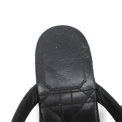 Christian Dior Cannage Thong Sandals Black Leather Size 35.5 Flat Slides