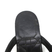 Christian Dior Cannage Thong Sandals Black Leather Size 35.5 Flat Slides