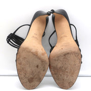 Gucci Tom Ford T-Strap Sandals Black Leather Size 8 Open Toe Heels