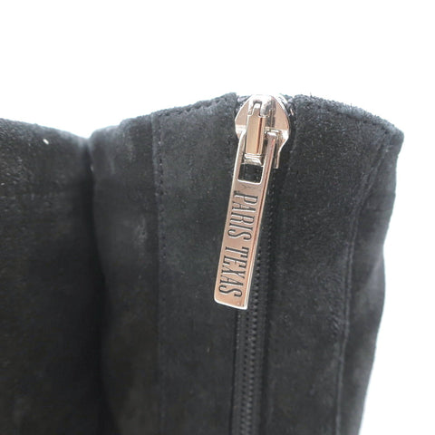 Paris Texas Mama Daily Boots Charcoal Stretch Suede Size 40 Pointed Toe