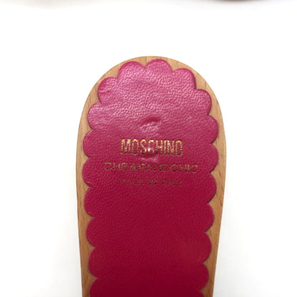 Moschino Cheap and Chic Bow Clog Sandals Leopard Print Size 40 High Heel Slides