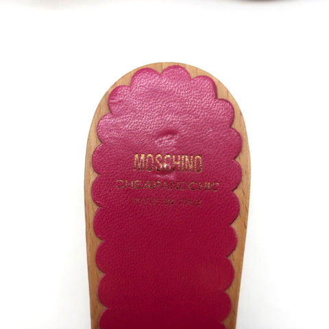 Moschino Cheap and Chic Bow Clog Sandals Leopard Print Size 40 High Heel Slides