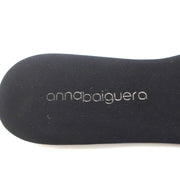 Anna Baiguera Crystal Fringe Slide Sandals Black Satin Size 38 Flat Mules