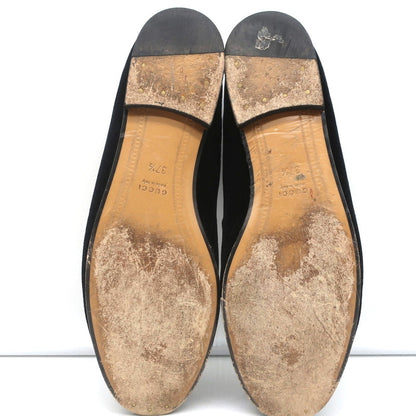 Gucci Jordaan Horsebit Loafers Black Velvet Size 37.5