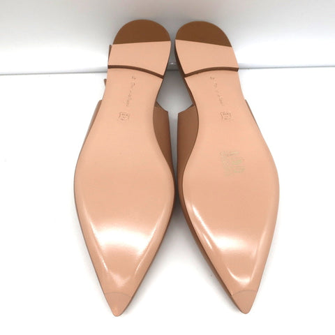 Gianvito Rossi Slingback Flats Anna Praline Leather Size 41 Pointed Toe NEW