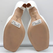 Schutz Fryda Mules White Quilted Leather Size 9 Open Toe Sandals NEW