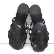 Alexander Wang Amelia Mules Black Studded Suede Size 37 Caged Sandals