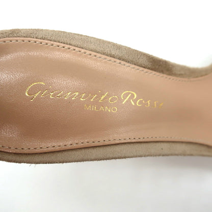 Gianvito Rossi Platform Sandals Bisque Suede Size 36 Ankle Strap Heels