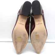 Jimmy Choo Studded Ankle Strap Pumps Daniela Wine Spazzalatto Leather Size 42