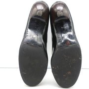 Lanvin Ankle Boots Black Patent Leather Size 41 Kitten Heel Booties