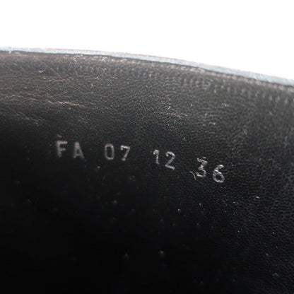 Christian Dior CD Chain Embellished Ankle Boots Black Leather Size 36 High Heel
