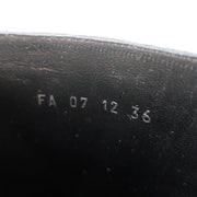 Christian Dior CD Chain Embellished Ankle Boots Black Leather Size 36 High Heel