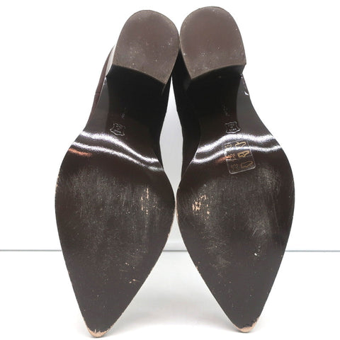 Gianvito Rossi Romney Chelsea Boots Dark Brown Suede Size 38.5 Pointed Toe