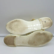 Stuart Weitzman Jelrose Studded Jelly Sandals Cream/Gold Size 7 Flat Slingback
