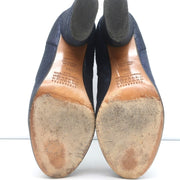 Maison Margiela Ankle Boots Navy Metallic Suede Size 38