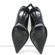 Saint Laurent Paris 80 Pumps Black Patent Leather Size 37.5 Pointed Toe Heels