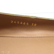 Balenciaga Brogue Studded Ballet Flats Sage Arena Leather Size 38