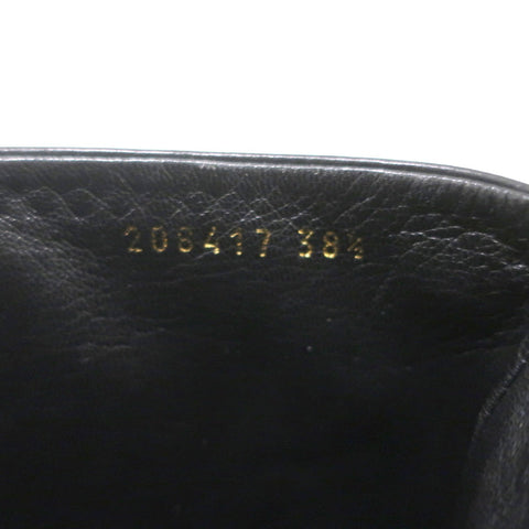Gucci Babouska Studded Heel Knee High Boots Black Leather Size 38.5