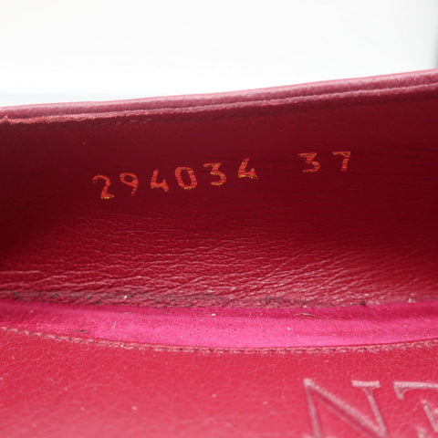 Alexander McQueen Sequin Skull Loafers Magenta Suede Size 37 Slip-On Flats