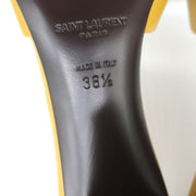 Saint Laurent Bianca Knot Mules Mustard Yellow Leather Size 36.5 Slide Sandals