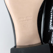 Miu Miu Chain Link Loafers Black Patent Leather Size 36.5 NEW