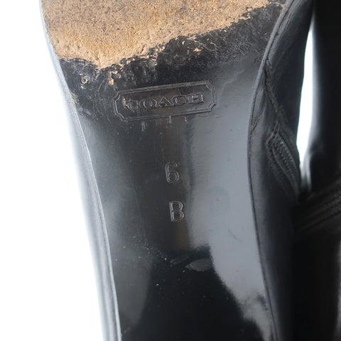 Coach Onnette Turn Lock Boots Black Leather Size 6