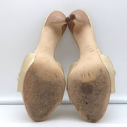 Giuseppe Zanotti Knotted Platform Mule Sandals Gold Metallic Leather Size 38.5