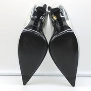 Balenciaga Broken Mirror Heels Silver Metallic Leather Size 37.5 Point-Toe Pumps