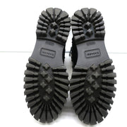 Casadei Chain Link Combat Boots Black Studded Leather Size 36.5