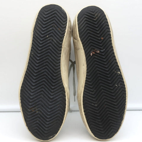 Golden Goose Mid Star Sneakers Off-White Leather & Purple Suede Size 37