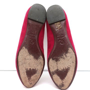 Alexander McQueen Sequin Skull Loafers Magenta Suede Size 37 Slip-On Flats