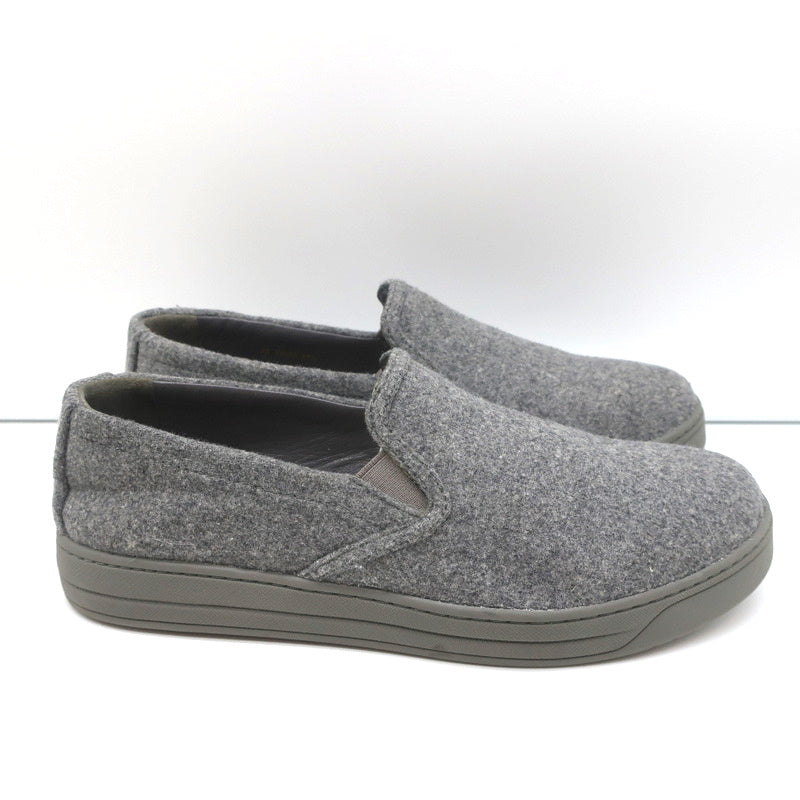 Prada Sport Slip-On Sneakers Gray Wool Felt Size 37.5